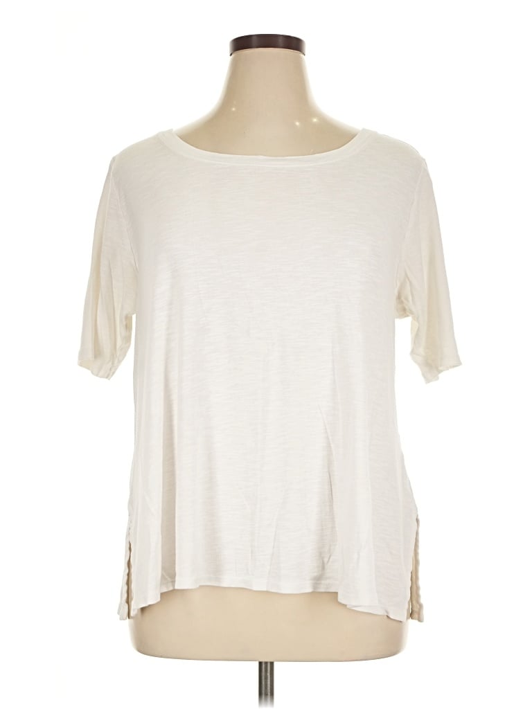 Pre-owned Jjill Short Sleeve T-shirt In Ivory