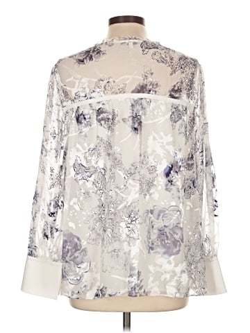 Reiss Long Sleeve Silk Top (view 2)