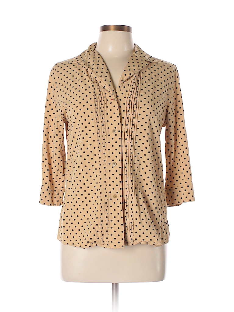 uniqlo polka dot blouse