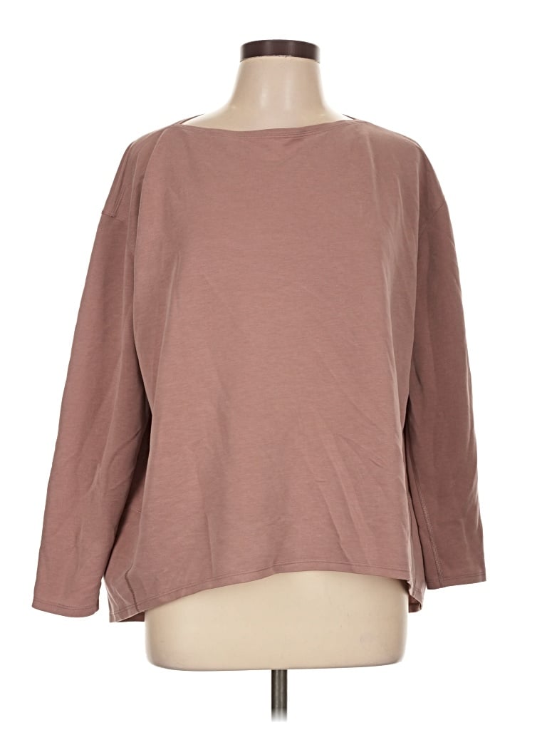 Pre-owned Lululemon Athletica 3/4 Sleeve T-shirt In Brown