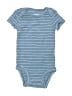 Carter's 100% Cotton Stripes Blue Short Sleeve Onesie 0-3 MO / 3 MO - photo 1