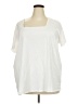 Roaman's Ivory Short Sleeve T-Shirt Size 26 (2X) - photo 1