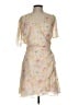 Lush 100% Polyester Floral Ivory Yellow Cocktail Dress Size L - photo 1