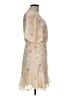 Lush 100% Polyester Floral Ivory Yellow Cocktail Dress Size L - photo 4
