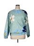 Shein 100% Polyester Floral Blue Pullover Sweater Size XL - photo 1