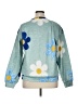 Shein 100% Polyester Floral Blue Pullover Sweater Size XL - photo 2