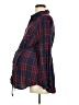 Isabel Maternity 100% Rayon Plaid Blue Long Sleeve Blouse Size Med Maternity - photo 5