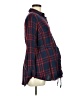 Isabel Maternity 100% Rayon Plaid Blue Long Sleeve Blouse Size Med Maternity - photo 4