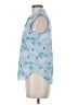 Lands' End 100% Supima Cotton Tropical Blue Sleeveless Button-Down Shirt Size 6 (petite) - photo 5