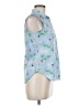 Lands' End 100% Supima Cotton Tropical Blue Sleeveless Button-Down Shirt Size 6 (petite) - photo 4
