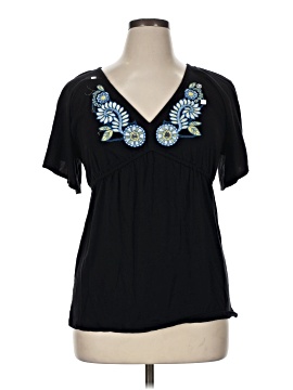 INC International Concepts Short Sleeve Blouse (view 1)