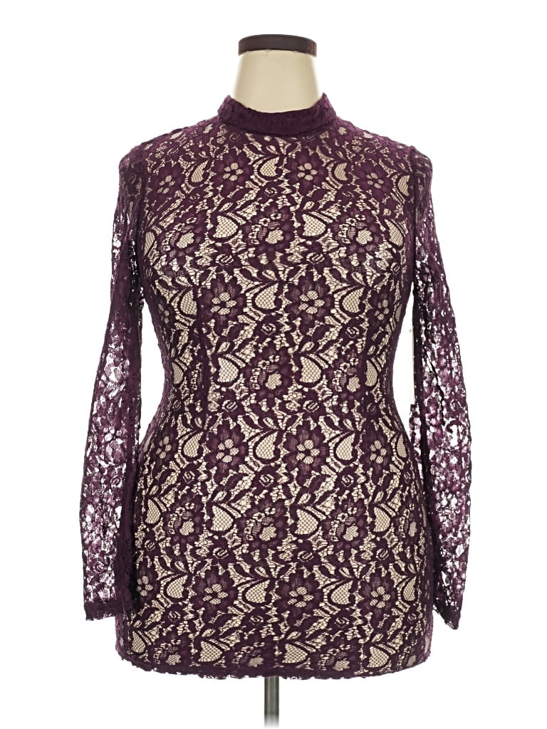 Pre-owned Just Fab Cocktail Dress In Burgundy