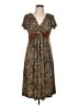 Donna Toran 100% Polyester Animal Print Brown Casual Dress Size L - photo 1