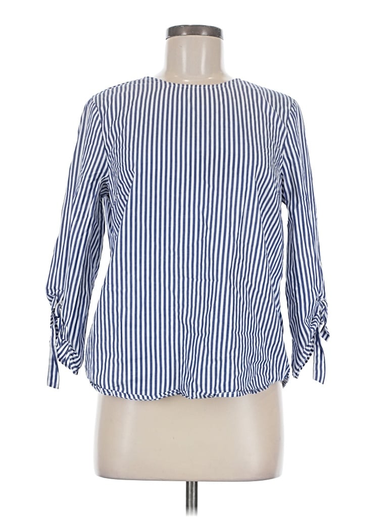 Pre-owned J. Mclaughlin 3/4 Sleeve T-shirt In Blue