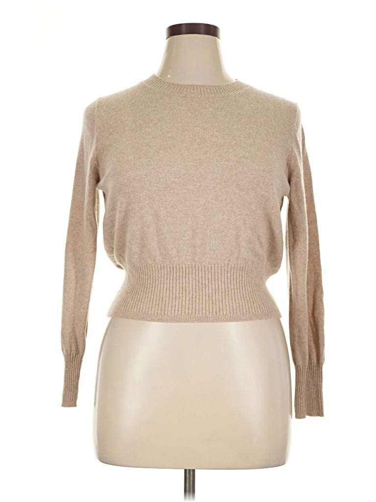 Pre-owned Jcrew Cashmere Pullover Sweater In Tan
