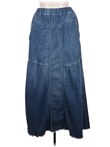 Ebossy Denim Skirt (view 1)