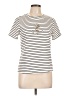 Cynthia Rowley Stripes Ivory Short Sleeve T-Shirt Size M - photo 1