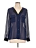 Express Color Block Blue 3/4 Sleeve Blouse Size L - photo 1