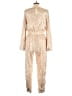 Mustard Seed 100% Polyester Metallic Gold Jumpsuit Size L - photo 2