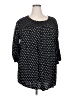 Croft & Barrow 100% Rayon Polka Dots Black 3/4 Sleeve Blouse Size 2X - photo 1