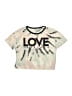 Justice 100% Polyester Tie-dye Ivory Short Sleeve T-Shirt Size 7 - 8 - photo 1