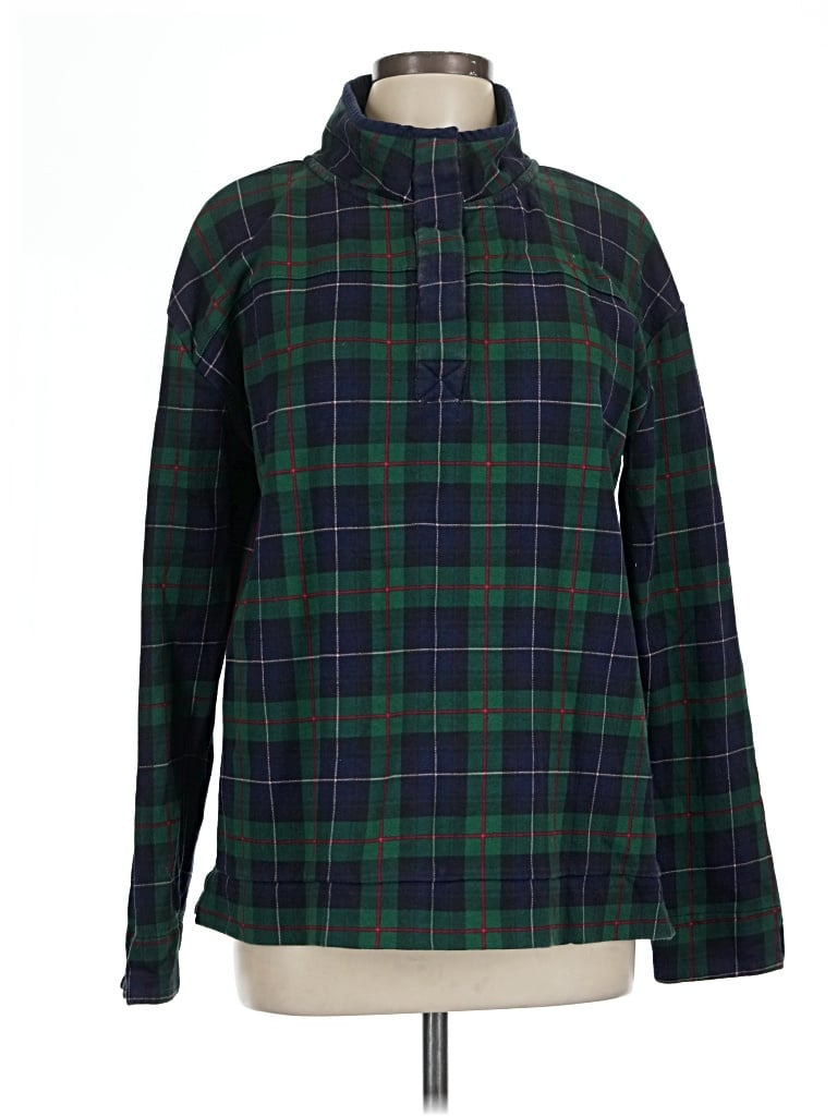 Pre-owned Crown & Ivy Long Sleeve Blouse In Green