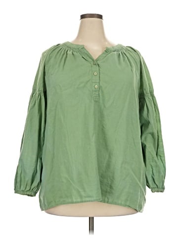Lane Bryant 3/4 Sleeve Button-Down Shirt (view 1)