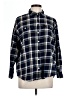 Old Navy 100% Cotton Plaid Blue Long Sleeve Button-Down Shirt Size L - photo 1