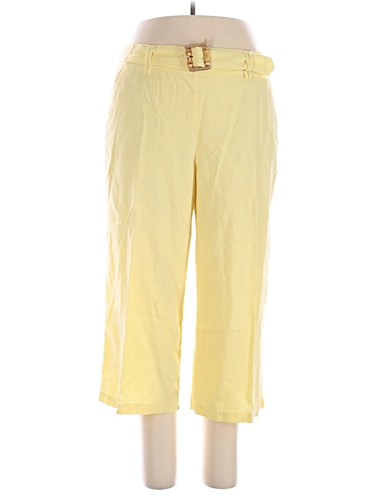 Pre-owned Sigrid Olsen Linen Pants In Yellow