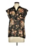 Sweet Rain 100% Polyester Floral Black Sleeveless Blouse Size M - photo 1