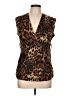 Dots 100% Polyester Brown Sleeveless Blouse Size L - photo 1