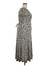 Perceptions Animal Print Gray White Casual Dress Size 18 - photo 4