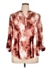 wonderly Tie-dye Burgundy 3/4 Sleeve Blouse Size XL - photo 1