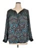 Talbots 100% Polyester Paisley Teal Long Sleeve Blouse Size 1X - photo 1
