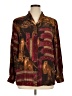 Gianni Animal Print Brown Long Sleeve Blouse Size 14 - photo 1