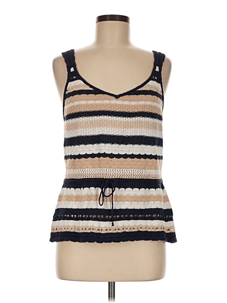 Pre-owned Ecru Tank Top Tan Sweetheart Neckline Tops