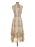 Fate 100% Polyester Paisley Tan Cocktail Dress Size S - photo 2