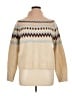 La Vie Rebecca Taylor Chevron-herringbone Tan Wool Pullover Sweater Size XL - photo 1
