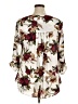 DR2 100% Polyester Floral Ivory 3/4 Sleeve Blouse Size 1X - photo 2