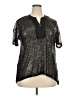 Unbranded Metallic Silver Short Sleeve Blouse Size 3X - photo 1