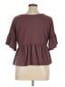 Arula Burgundy Short Sleeve Top Size XL - photo 2