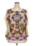 One World 100% Polyester Purple Short Sleeve Blouse Size 3X - photo 1