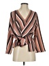 Memuse 100% Polyester Brown 3/4 Sleeve Blouse Size S - photo 1