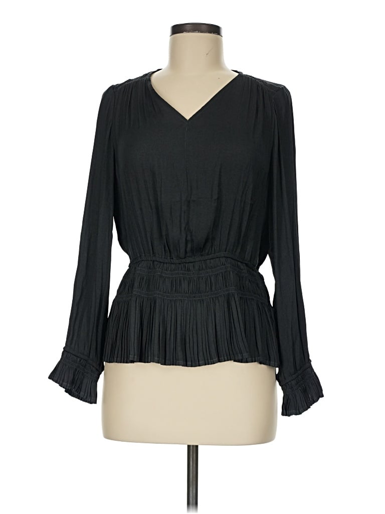 Pre-owned Catherine Malandrino Long Sleeve Blouse In Black
