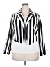 Dots 100% Polyester Stripes Silver 3/4 Sleeve Blouse Size 20 - photo 1