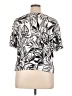 Tahari 100% Cotton Graphic Silver Short Sleeve Top Size 1X - photo 2