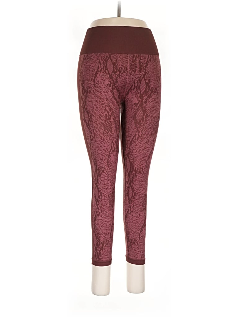 Pre-owned Fabletics Leggings In Burgundy
