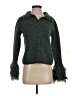 Zara 100% Polyester Tweed Green Pullover Sweater Size S - photo 1