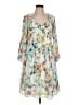 Ninety 100% Polyester Print Ivory Casual Dress Size L - photo 1