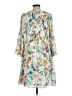 Ninety 100% Polyester Print Ivory Casual Dress Size L - photo 2